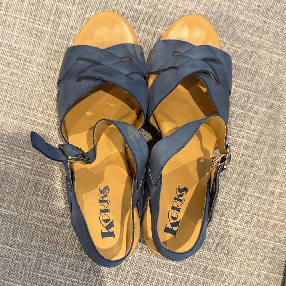 Kork-Ease  Blue Strappy Sandals